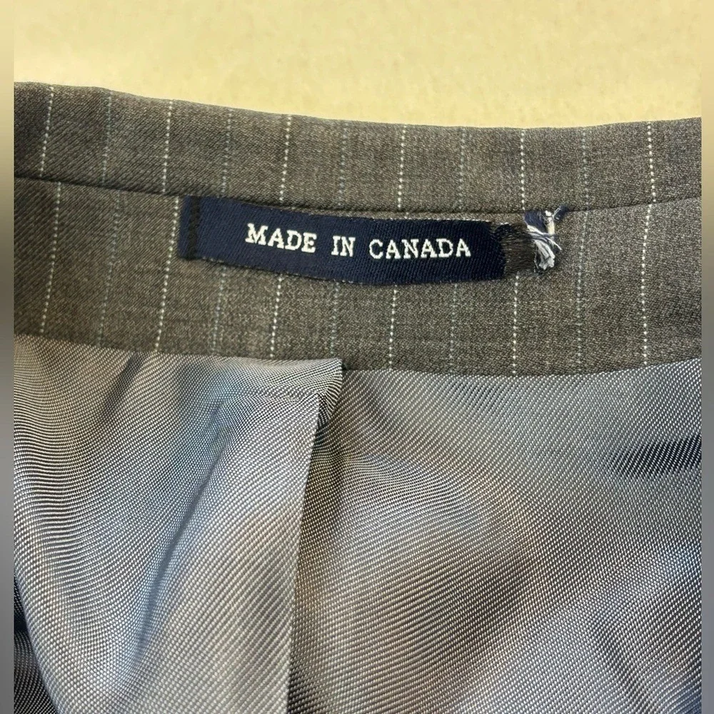 RALPH RALPH LAUREN Grey Pinstripe Blazer Sport Coat Prep Academia Ivy Black‎ 46R